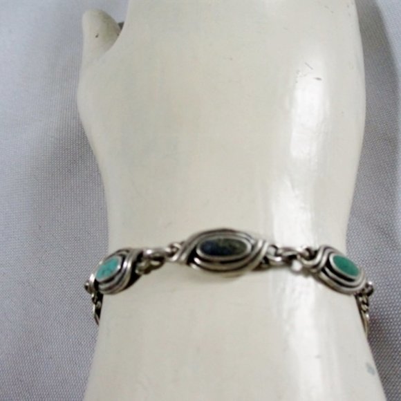 STERLING SILVER STONE Hinged Bracelet Multi Color - Picture 8 of 8